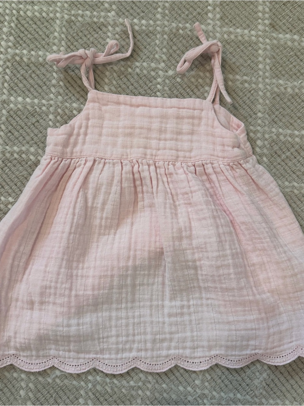 Jamie Kay Pale Pink Cotton Tie-Shoulder Tank Top